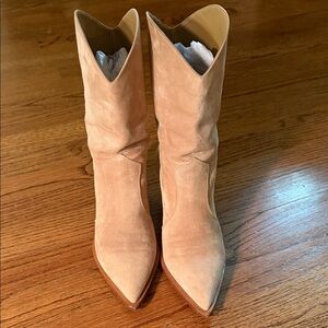 Gianvito Rossi Tan Suede Heeled Boots
